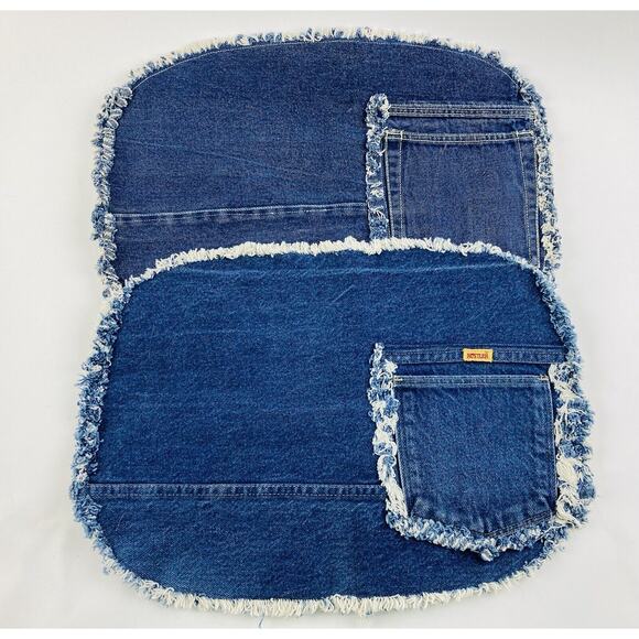 Rustler Denim Placemats 2 Blue Jean Vintage Retro Americana Patriotic Pocket Thi - Picture 1 of 7